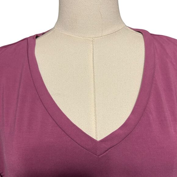 Be Cool Tunic Top Rolled Cap Sleeves Lavender SZ L Coquette Cottage Fairy Summer - Picture 2 of 6